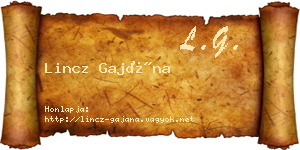 Lincz Gajána névjegykártya